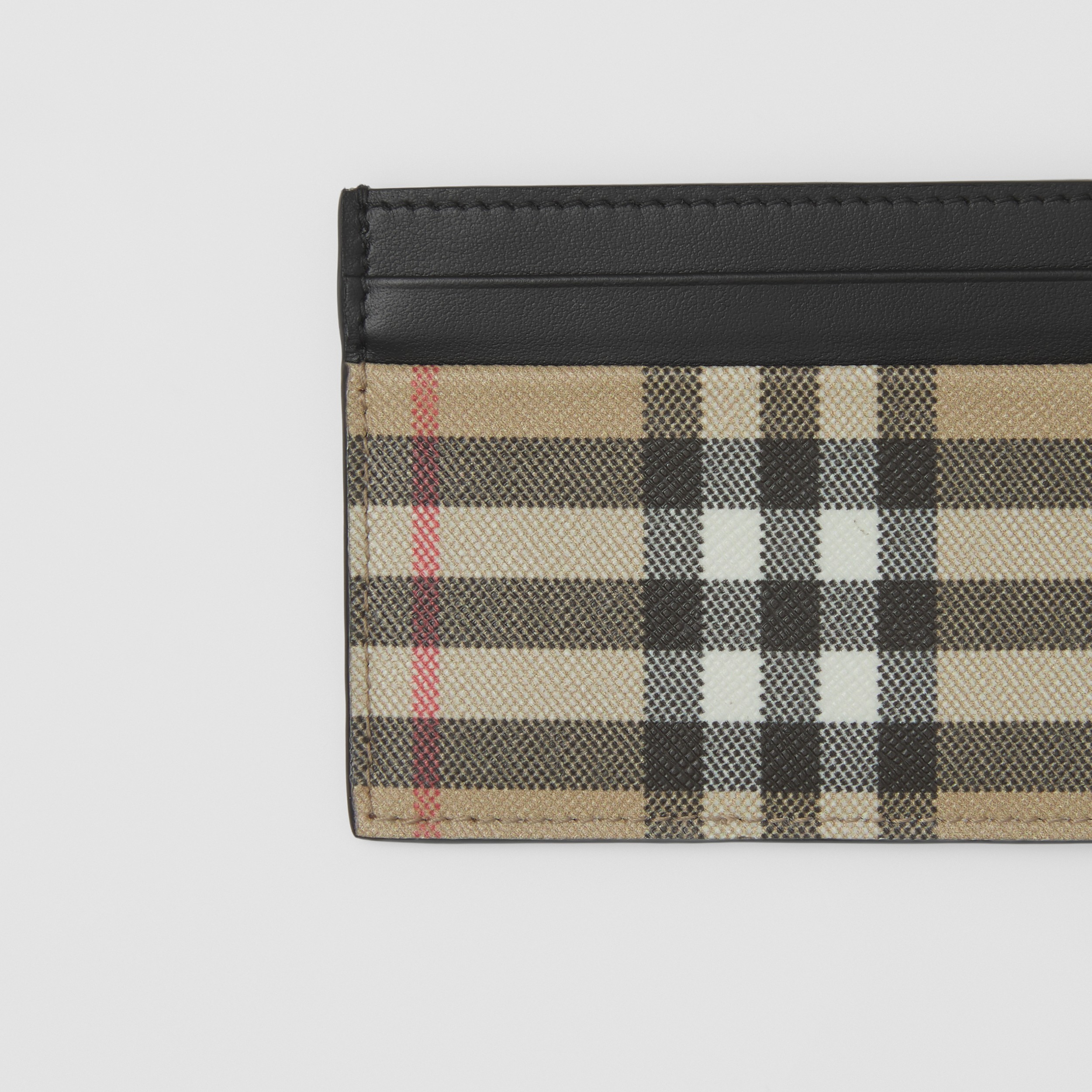 Vintage Check E-canvas and Leather Card Case in Archive Beige - Men | Burberry® Official - 2