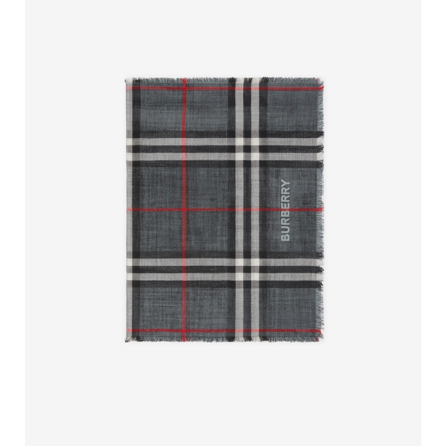 Reversible Check Wool Silk Scarf