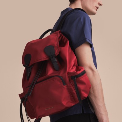 burberry the large rucksack in technical nylon and leather