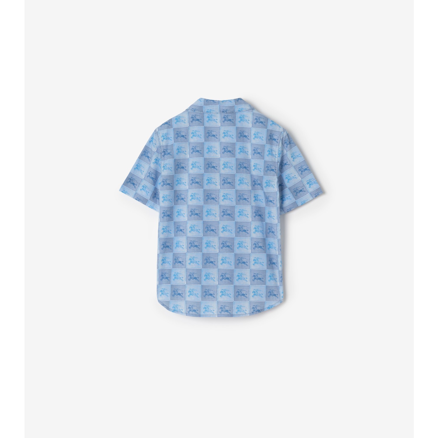 Burberry シャツ Knight Checkerboard​ Cotton Shirt in Cornflower blue | Burberry