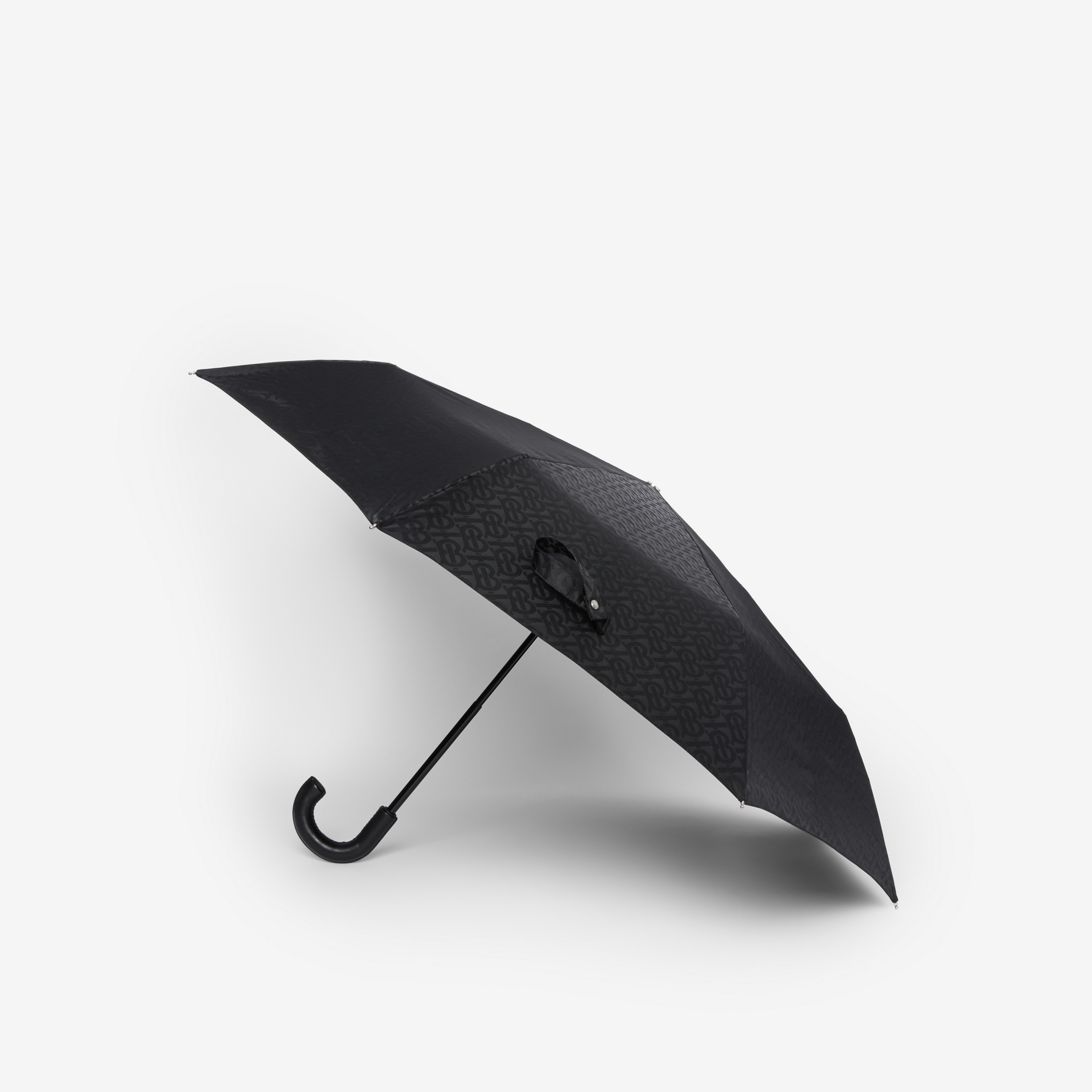 Monogram Print Folding Umbrella in Black | Burberry® Official - 3