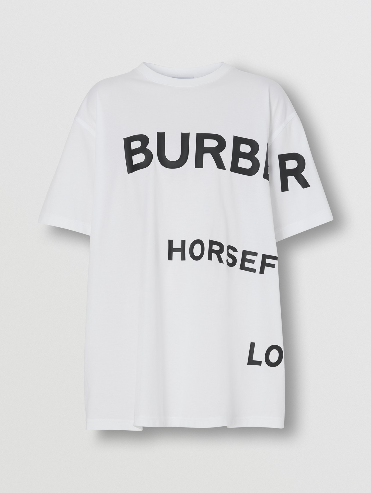 Camiseta oversize de algodão com estampa Horseferry in Branco