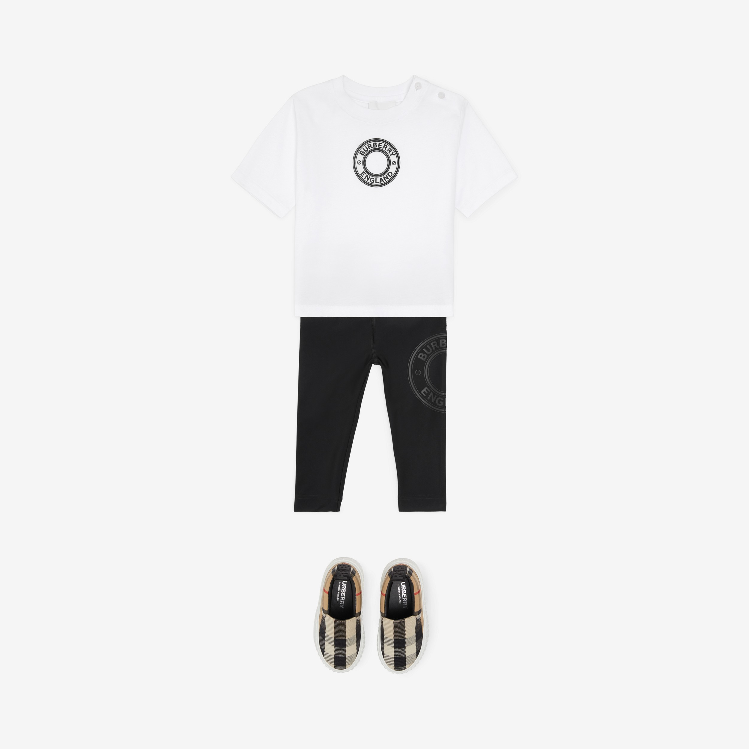 Logo Graphic Cotton T-shirt in White - Children | Burberry® Official - 3