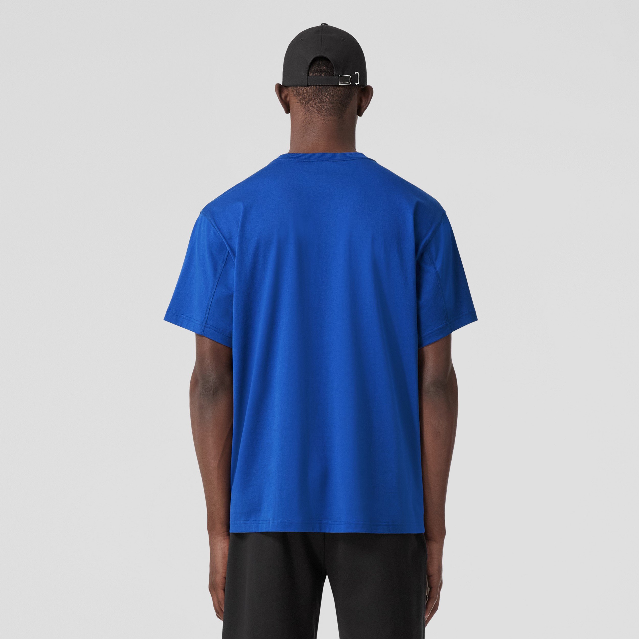 Logo Graphic Cotton Oversized T-shirt in Deep Royal Blue - Men | Burberry® Official - 3