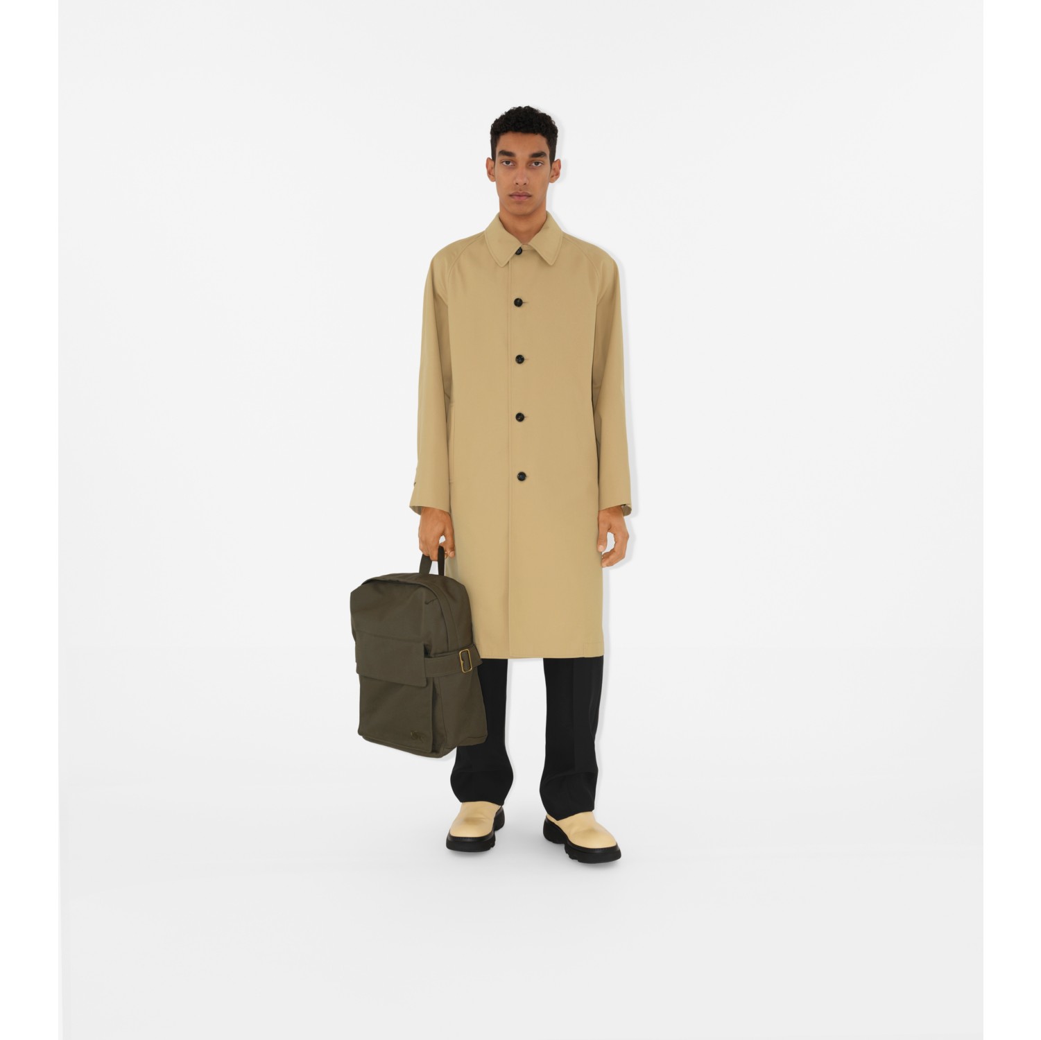 Trench Backpack in Military Men Cotton Gabardine Burberry Official