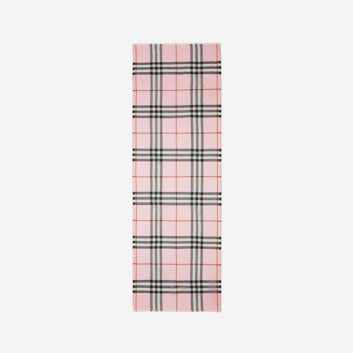 Sciarpa leggera in lana e seta Check (Rosa Caramella Pallido) | Sito ufficiale Burberry®
