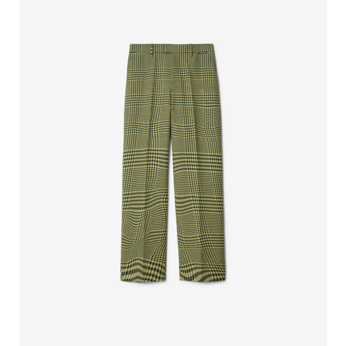 BURBERRY BURBERRY WARPED HOUNDSTOOTH WOOL TROUSERS