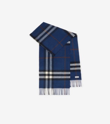 チェック カシミアスカーフ (マストブルー) | Burberry®公式サイト