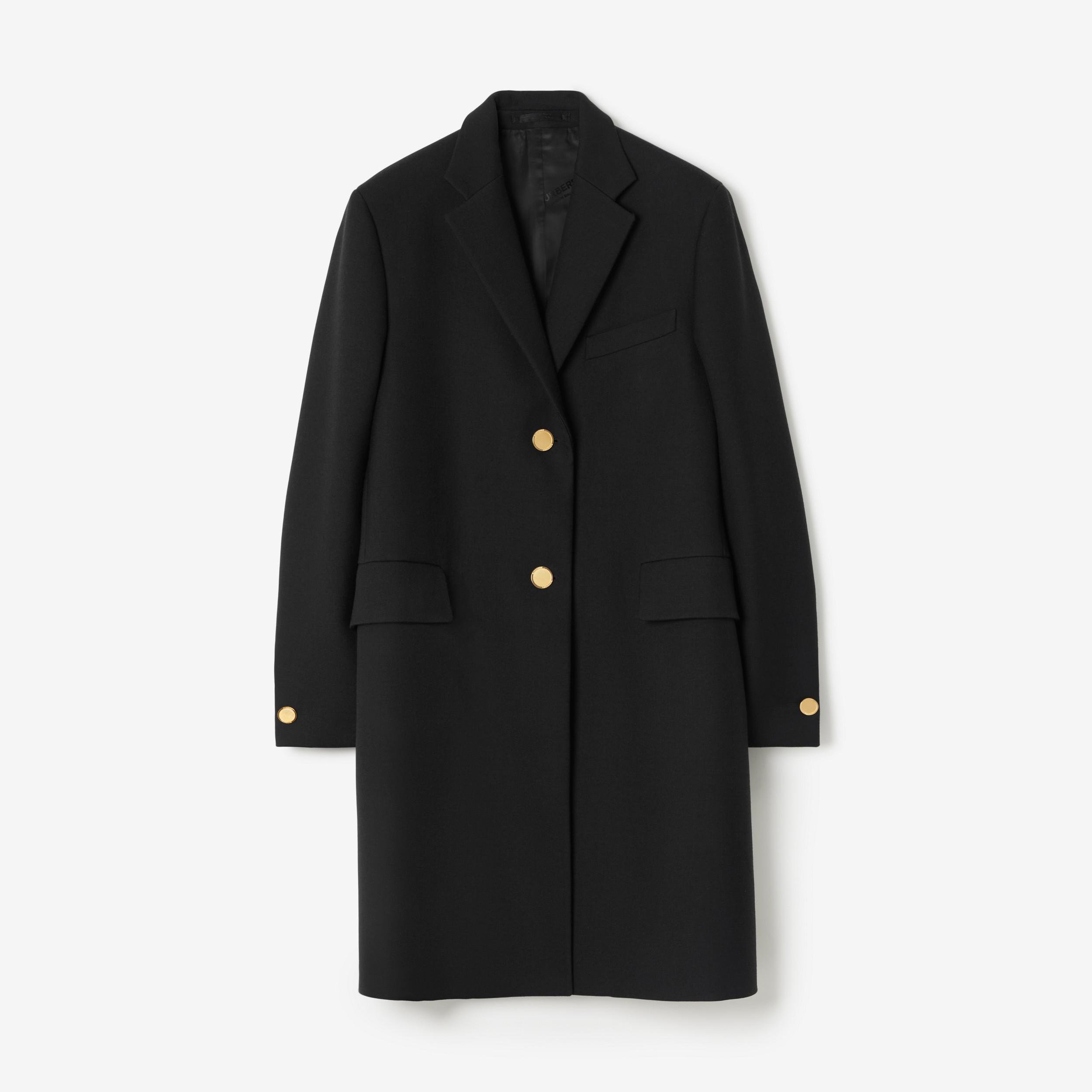 Technical Wool Tailored Coat in Black - Women | Burberry® Official - 1