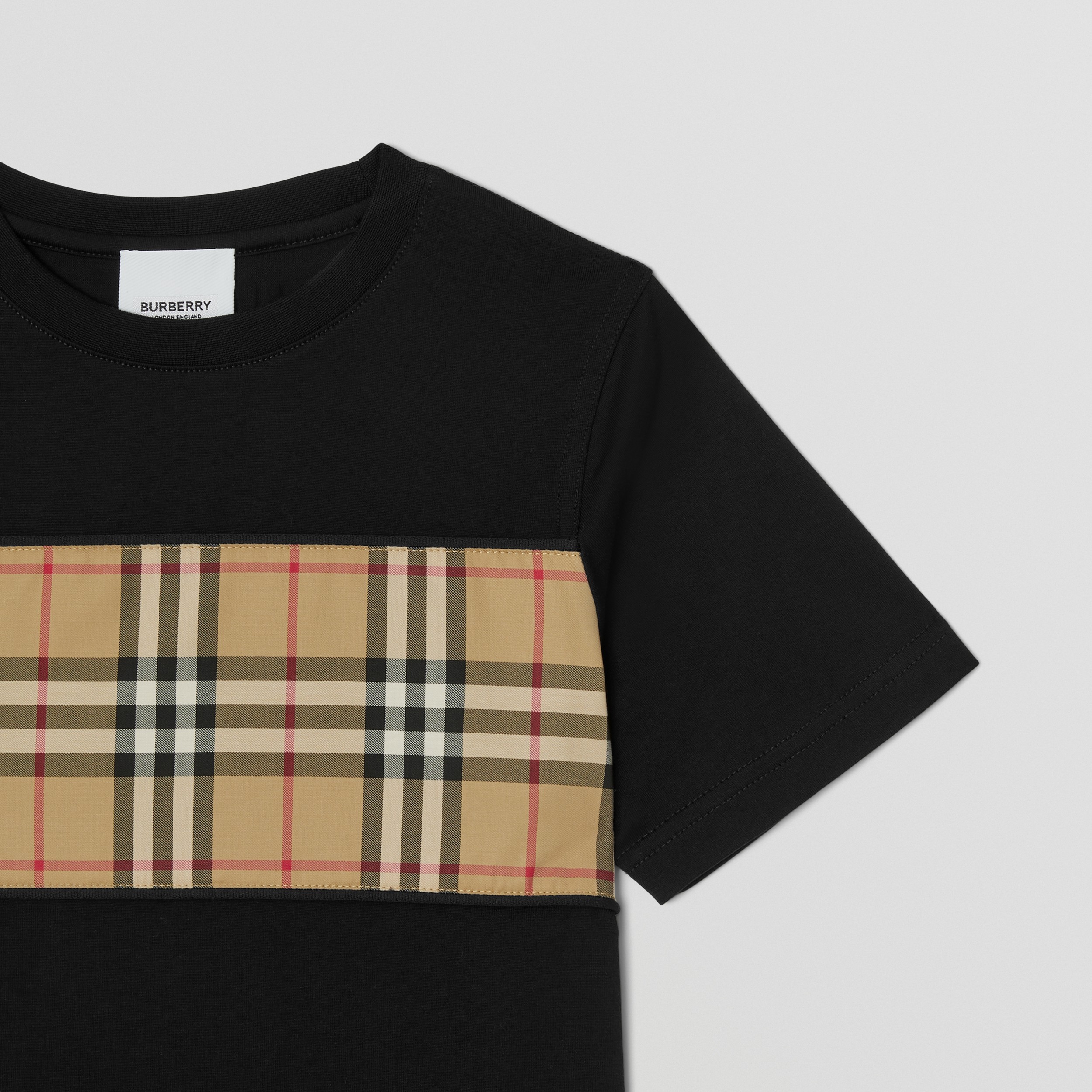 ヴィンテージチェックパネル コットンTシャツ (ブラック) | Burberry 