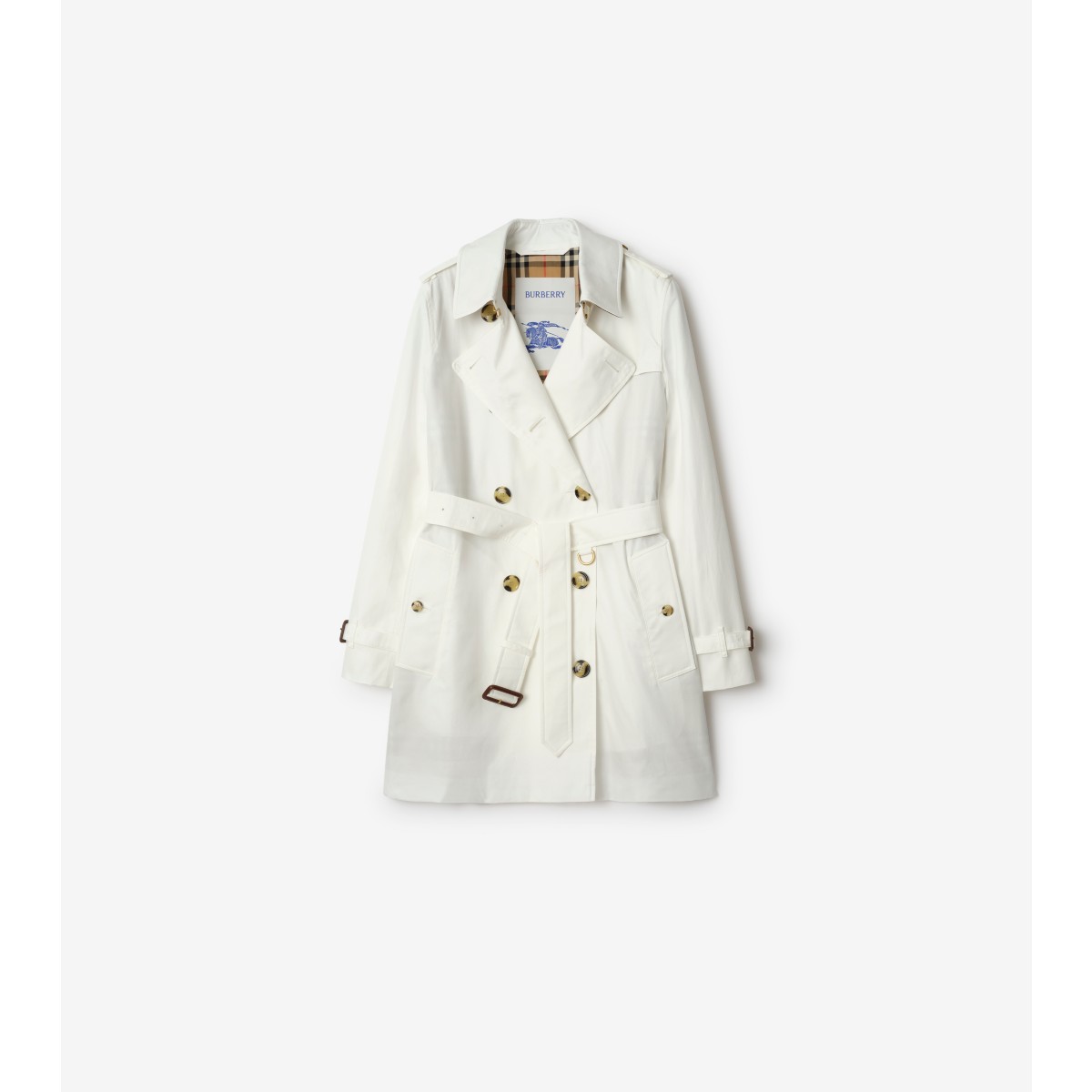  Check Short Tropical Gabardine Kensington Trench Coat