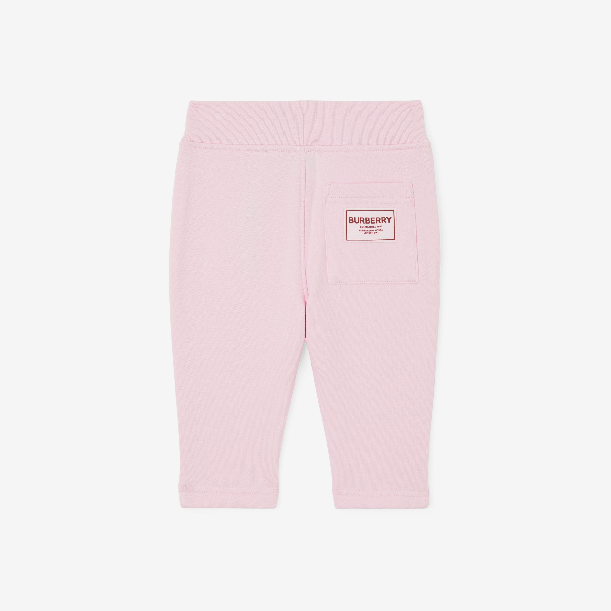 Thomas Bear Motif Cotton Jogging Pants in Pale Candy Pink - Children | Burberry® Official - 3