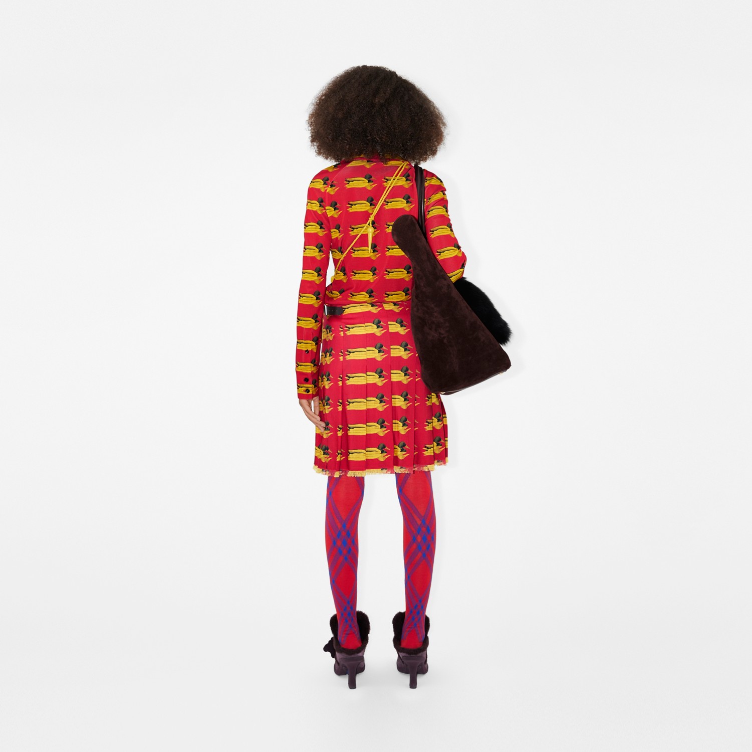Falda escocesa en lana con estampado de patos (Rojo Buzón) - Mujer | Burberry® oficial