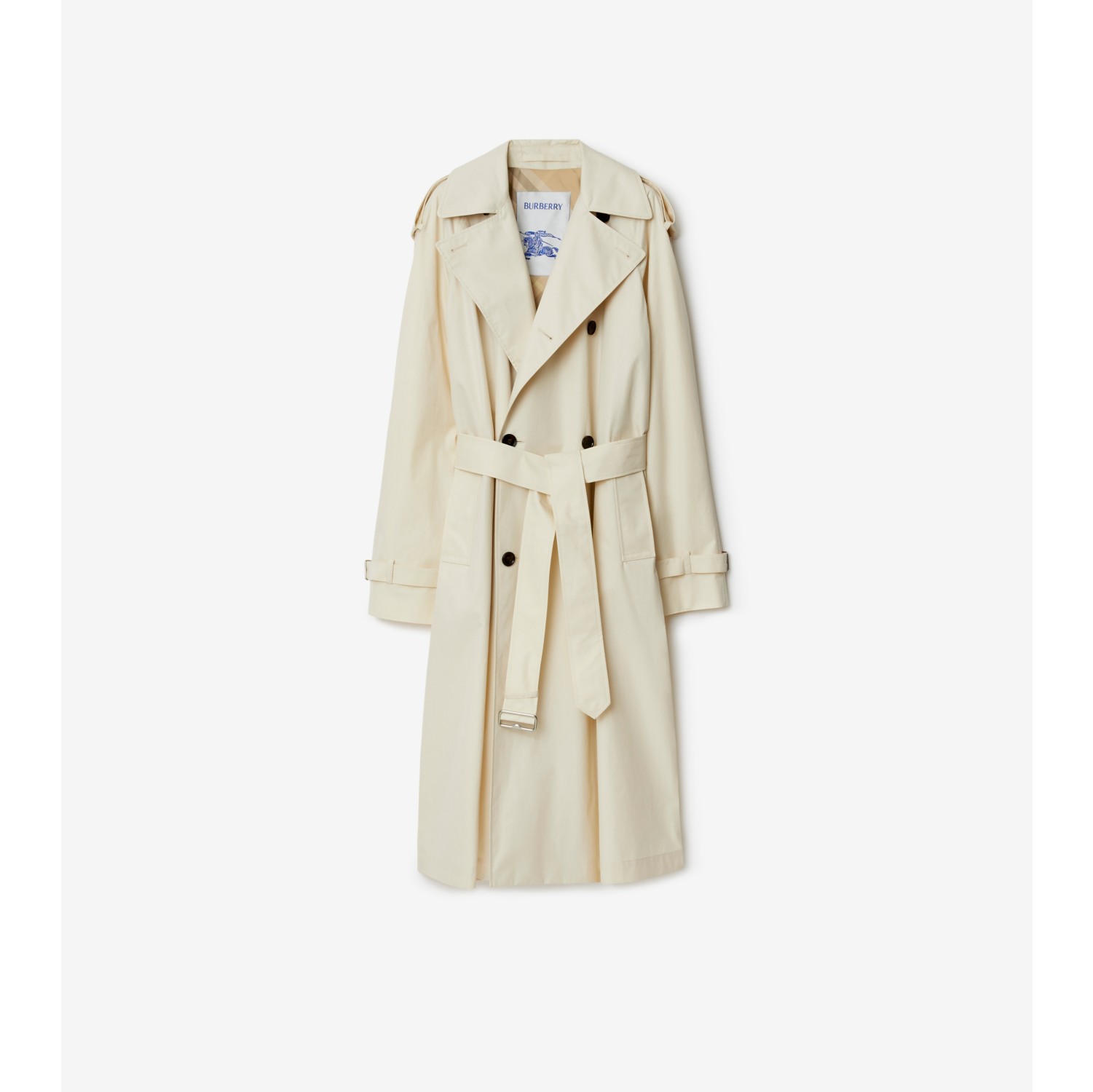 Langer Trenchcoat aus Gabardine