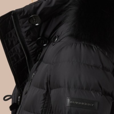 Downfilled Parka with Fur Trim Burberry