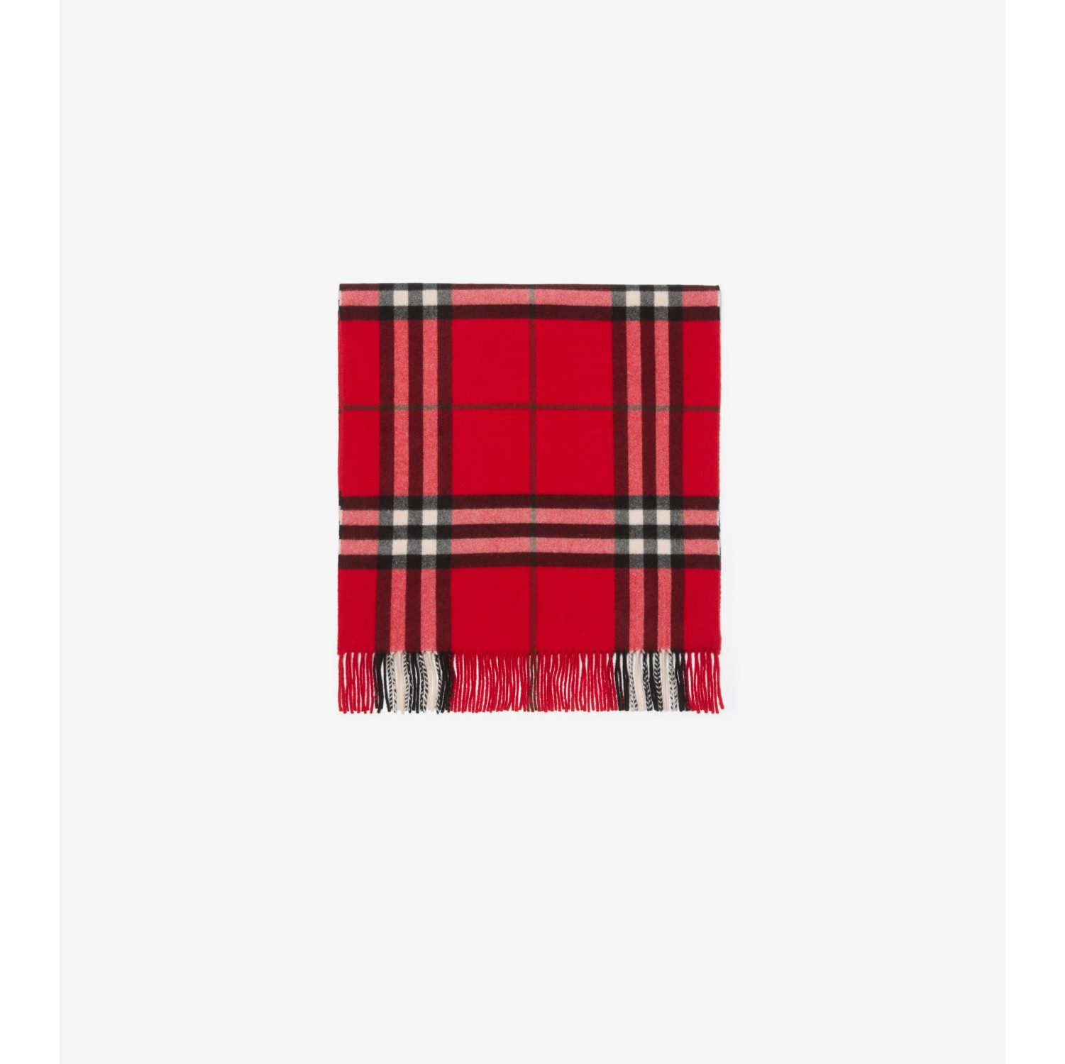 Wide Cross Stitch EKD Check Cashmere Scarf in Post red | Burberry® Official