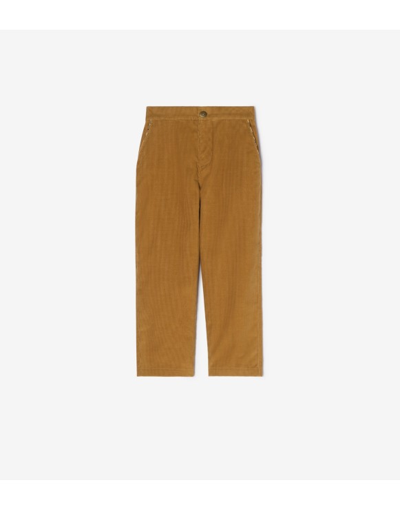 Check Trim Corduroy Trousers