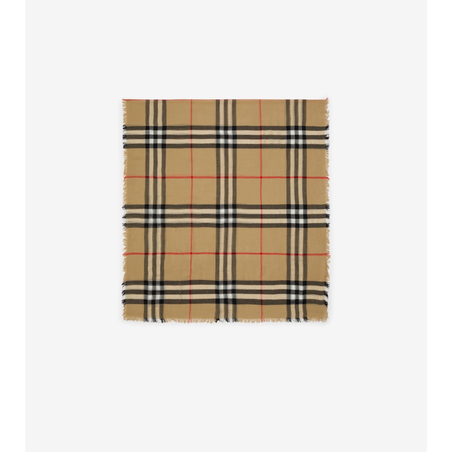 チェック ウールスカーフ (アーカイブベージュ) | Burberry®公式サイト