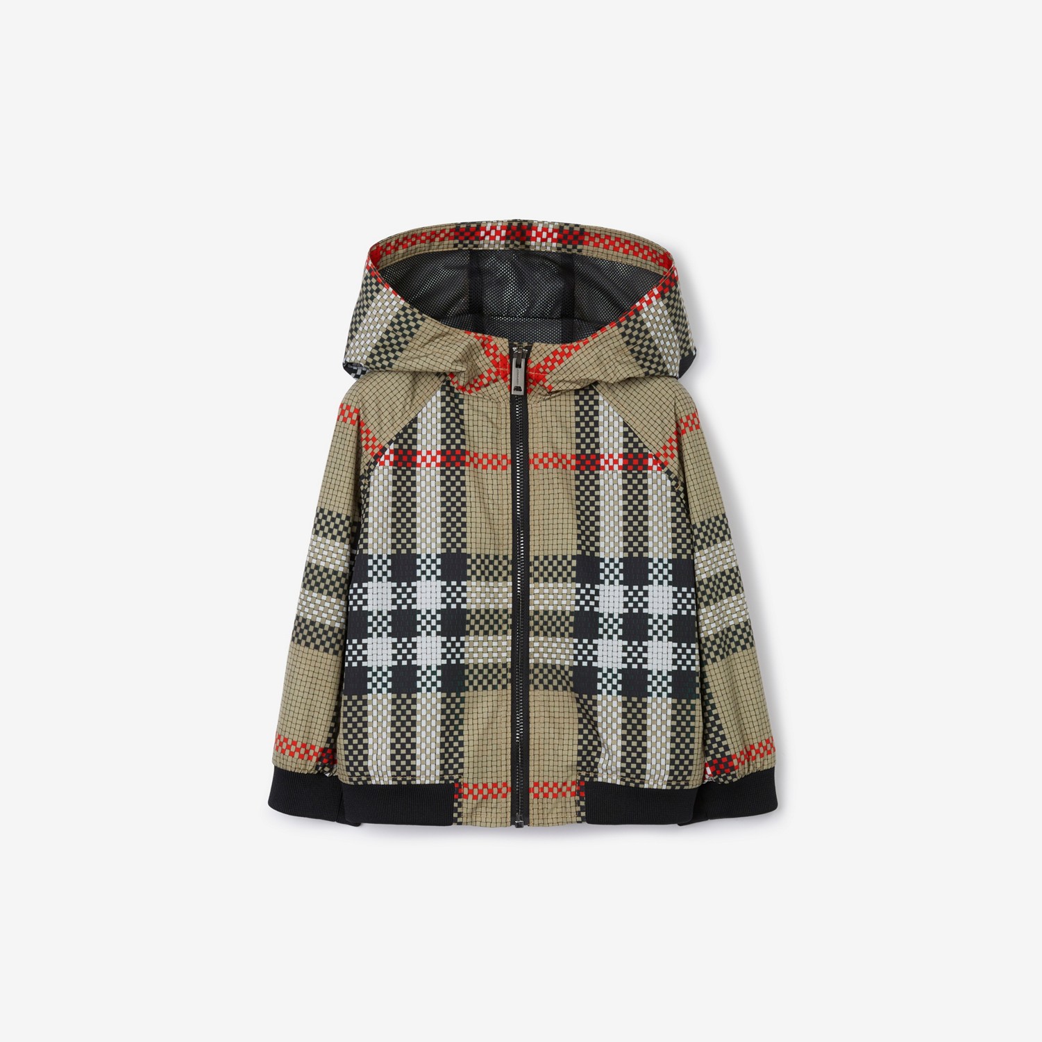 Check Hooded Jacket in Archive Beige - Children | Burberry® Official