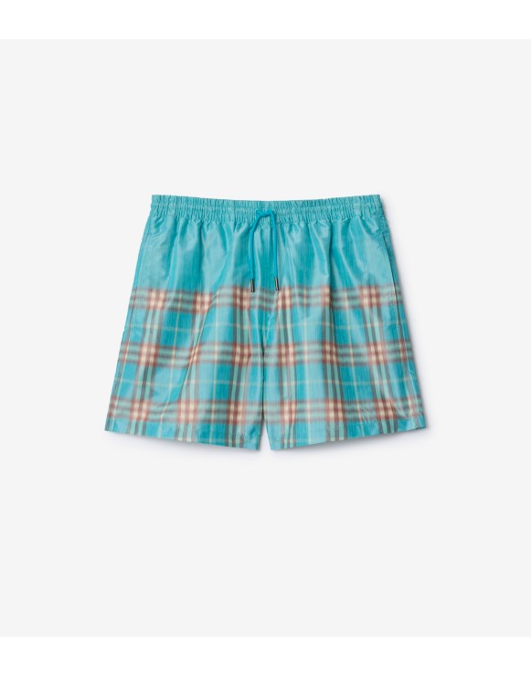 Gradient Check Swim Shorts