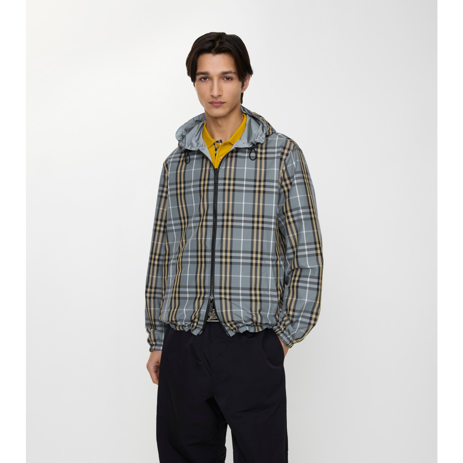 Reversible Check Hooded Jacket