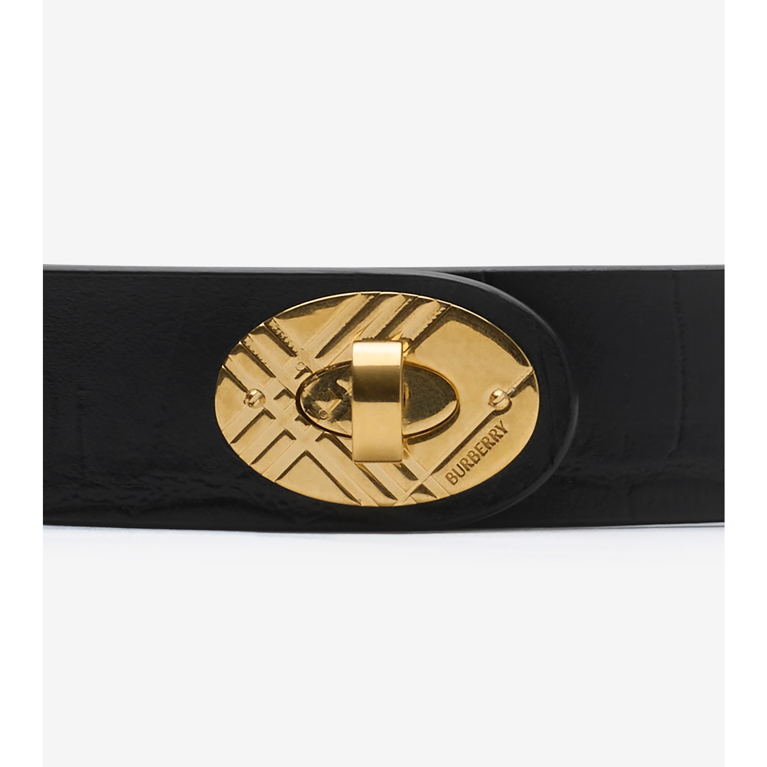 Crocodile-effect Leather Cotswolds Belt