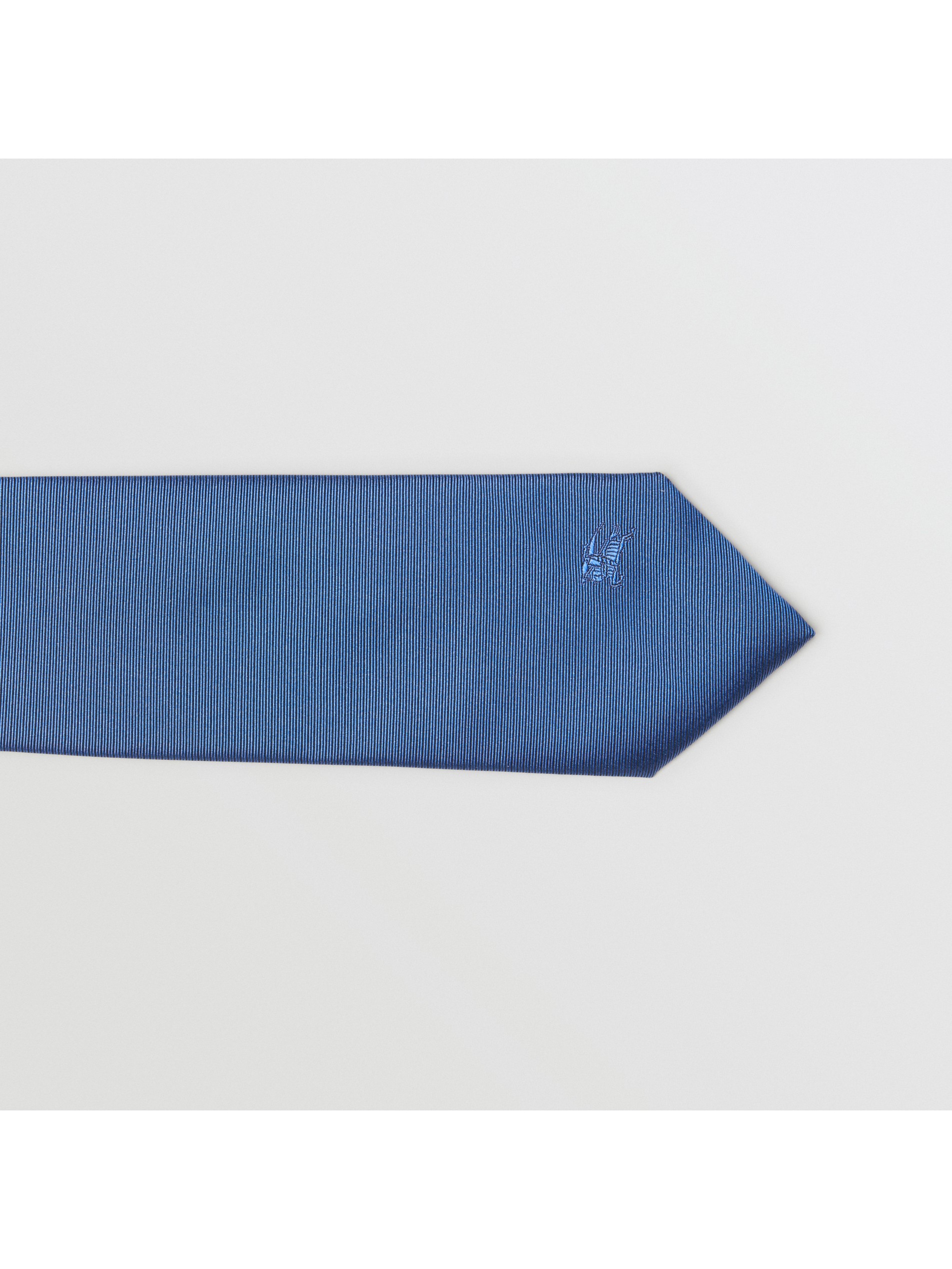 亮钴色 现代剪裁格纹丝质领带 产品图片11