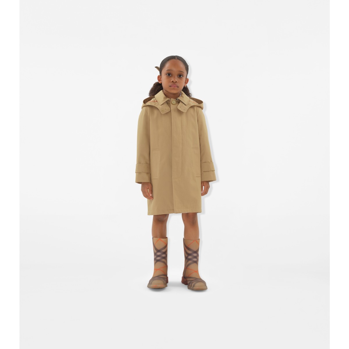  Check Hooded Car Coat