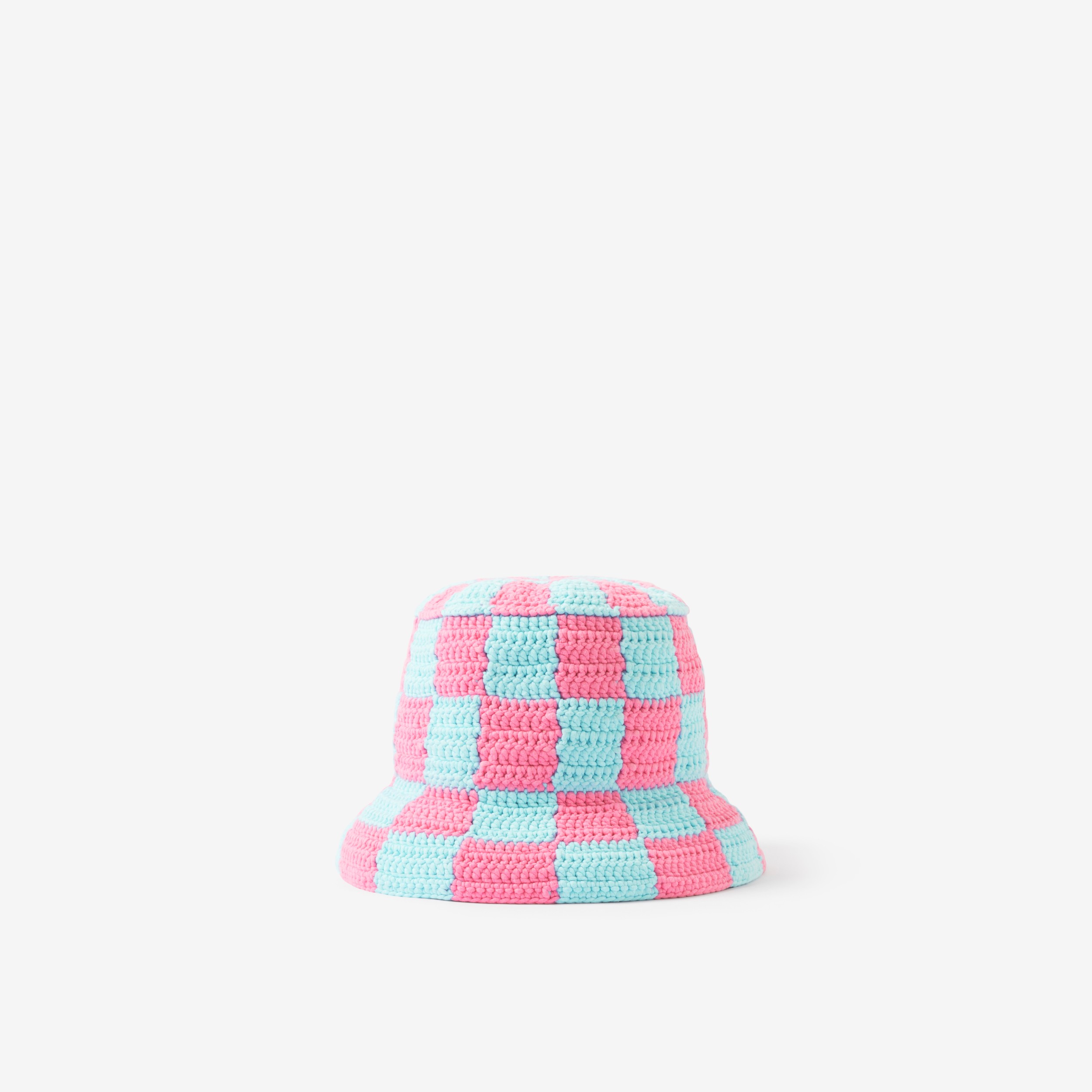 Crochet Technical Cotton Bucket Hat in Blue/pink | Burberry® Official - 3