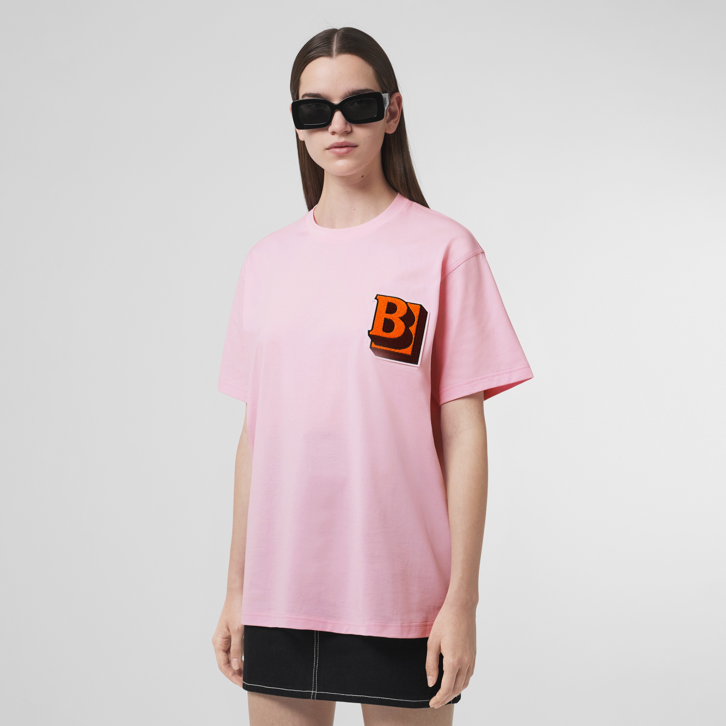undefined | Letter Graphic Cotton Oversized T-shirt