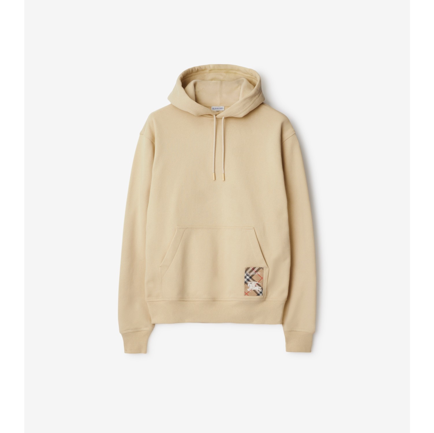 Check Label Cotton Hoodie