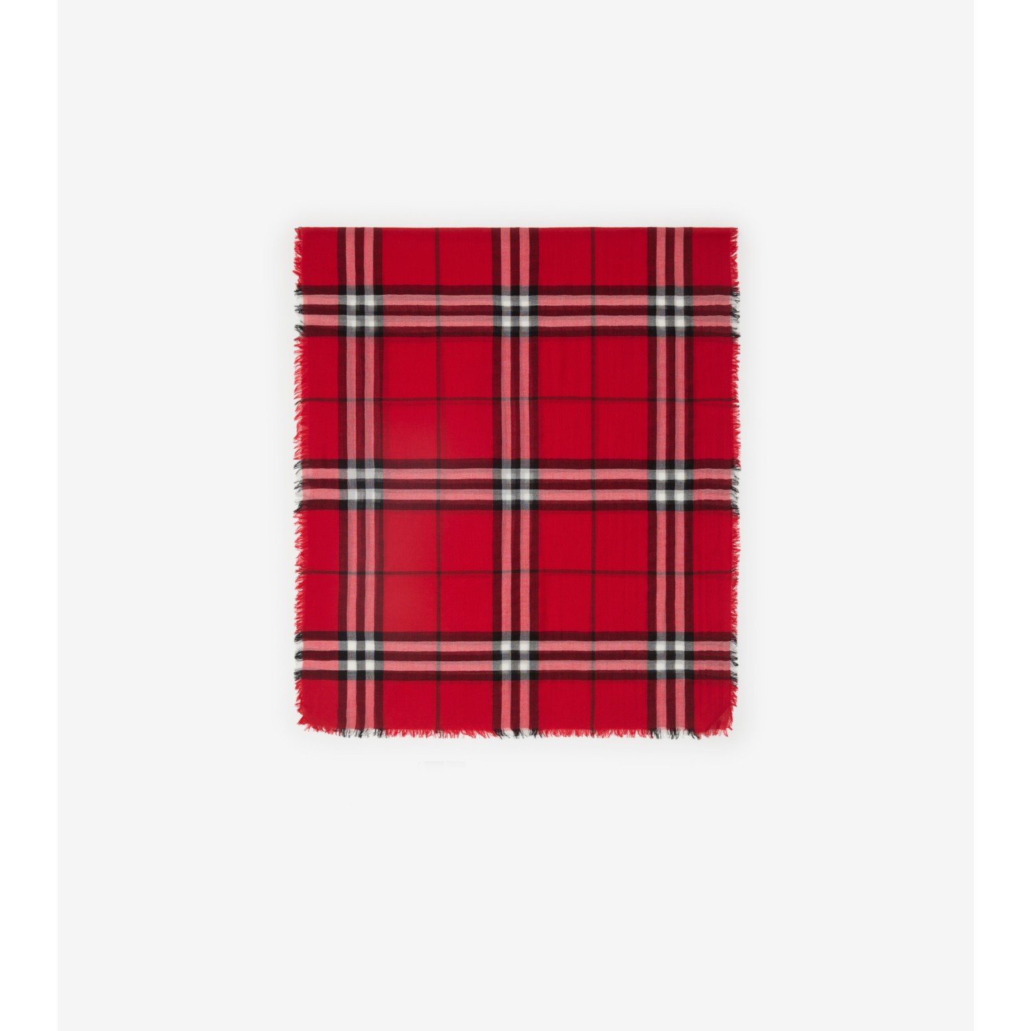 Cachecol de lã com estampa Check em formato largo