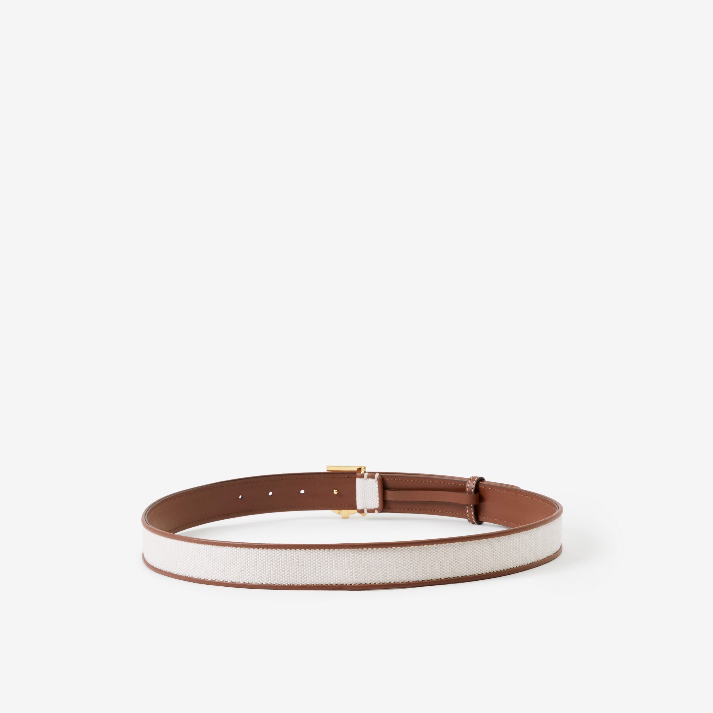 Canvas and Leather TB Belt in White/tan/gold - Women | Burberry® Official - 2