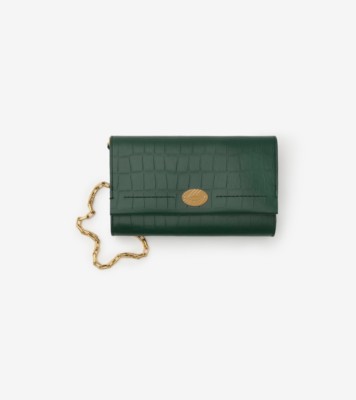 Cotswolds Chain Strap Wallet in Ivy green - Women | Burberry® Official