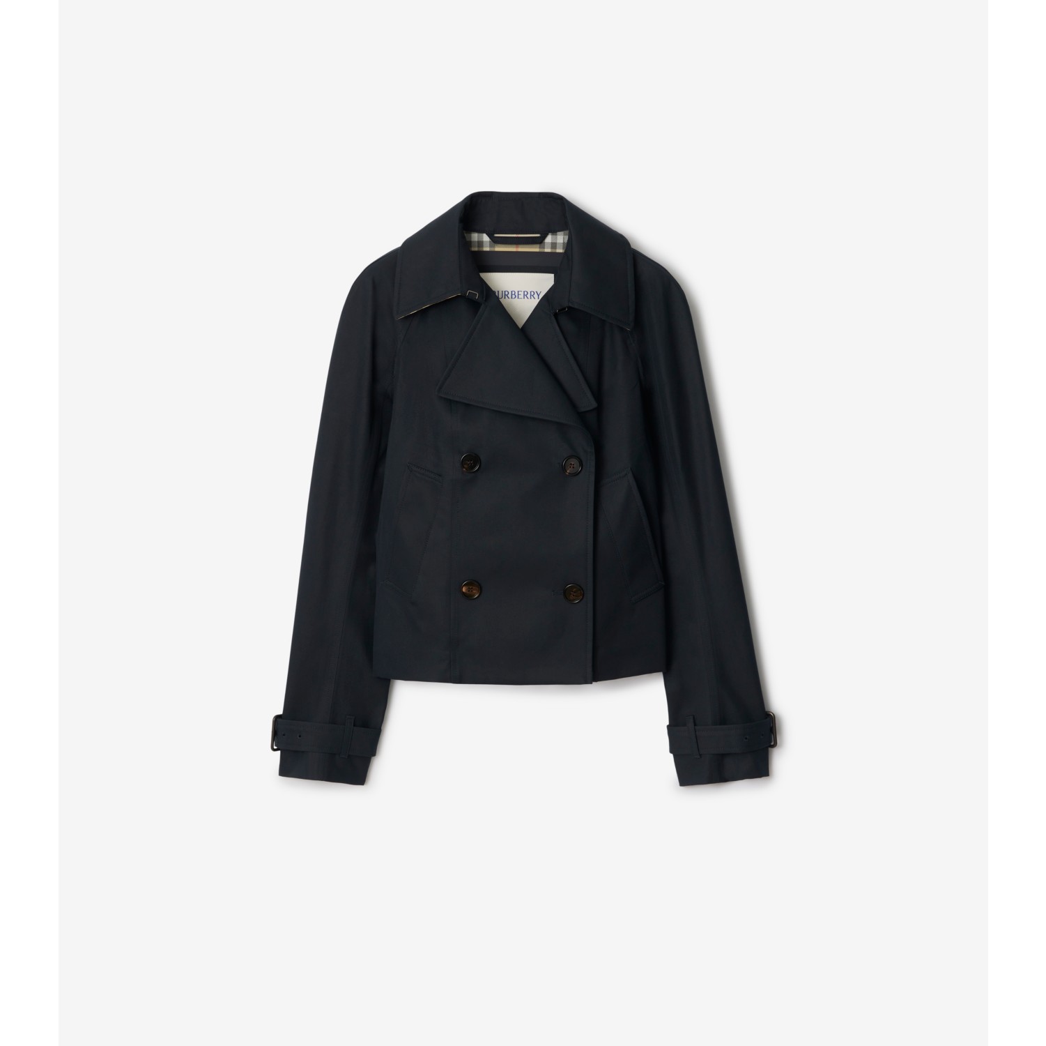 Cropped Cotton Trench Jacket