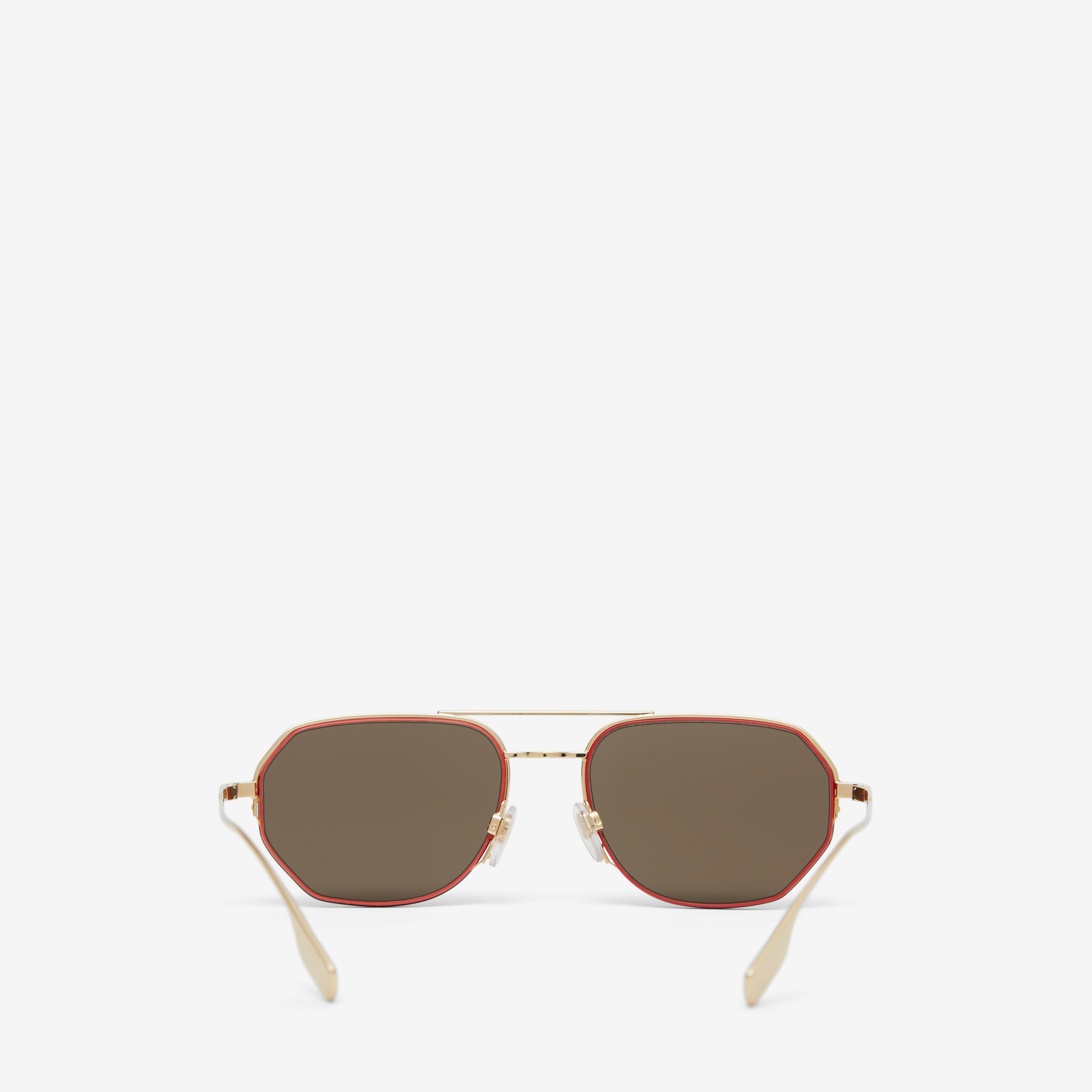 Geometric Frame Sunglasses in Golden Brown - Men | Burberry® Official - 3