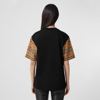 burberry vintage check sleeve cotton t-shirt