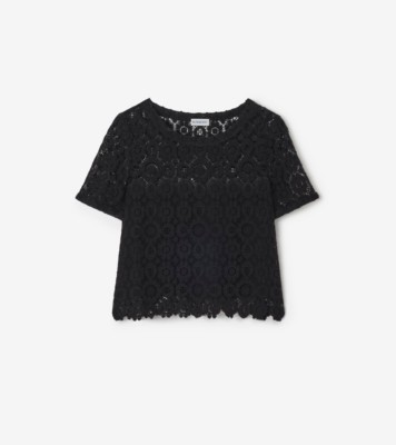 Floral Lace Blouse in Black - Women | Burberry® Official