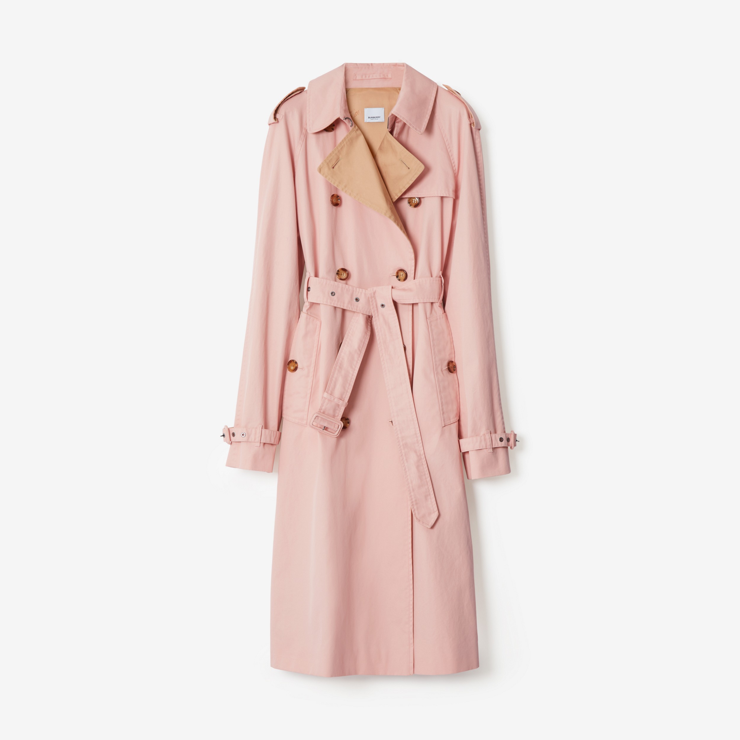 Cotton Gabardine Trench Coat in Sorbet Pink | Burberry® Official - 1