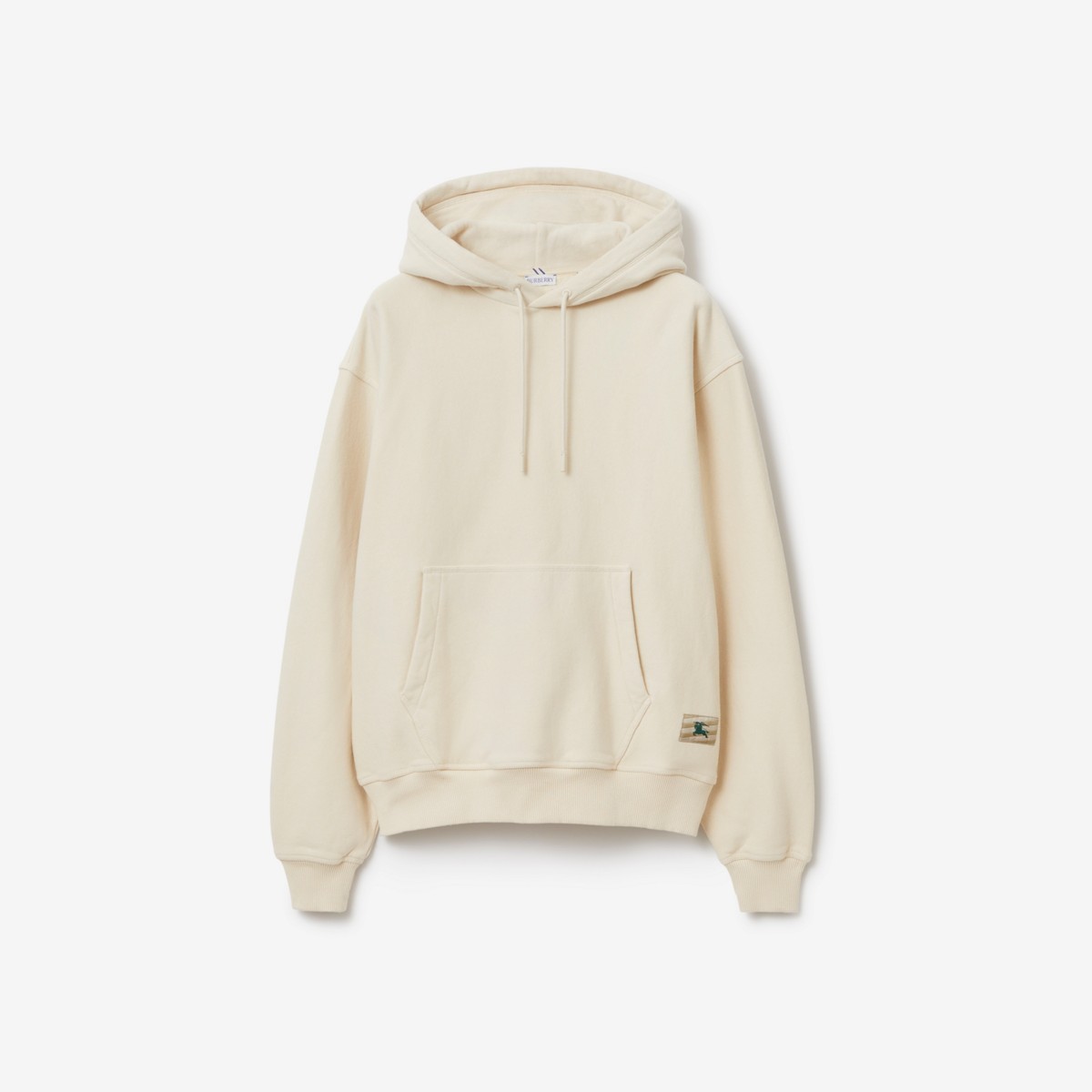 Shop Burberry Cotton Hoodie In Soap