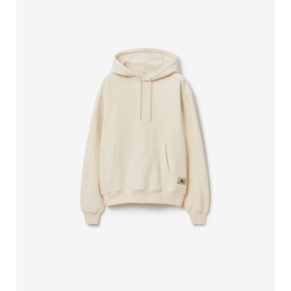 Shop Burberry Cotton Hoodie In Soap