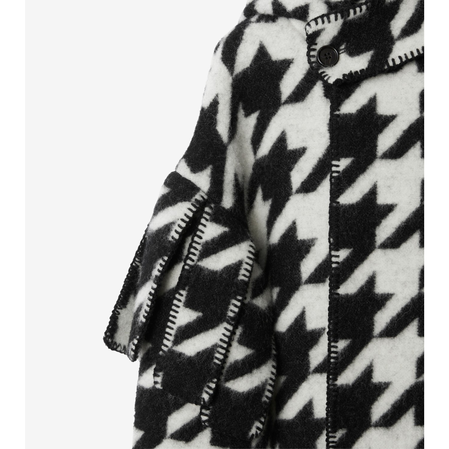 Houndstooth Wool Blanket Cape in Black Men Burberry® Official