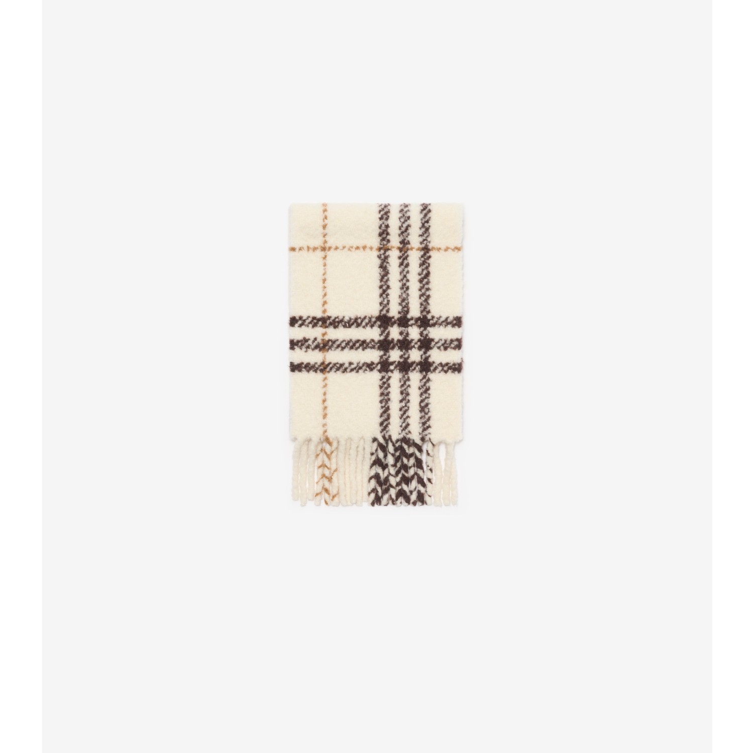 Check Alpaca Wool Blend Bouclé Scarf