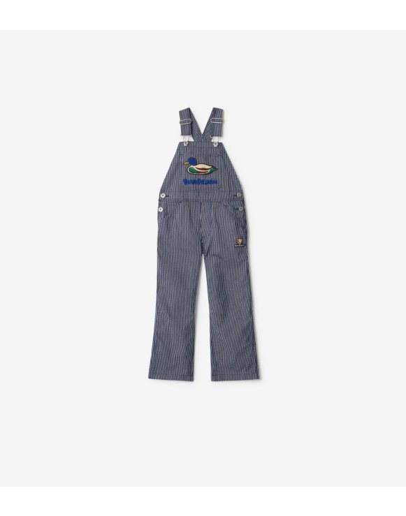 Striped Denim Dungarees