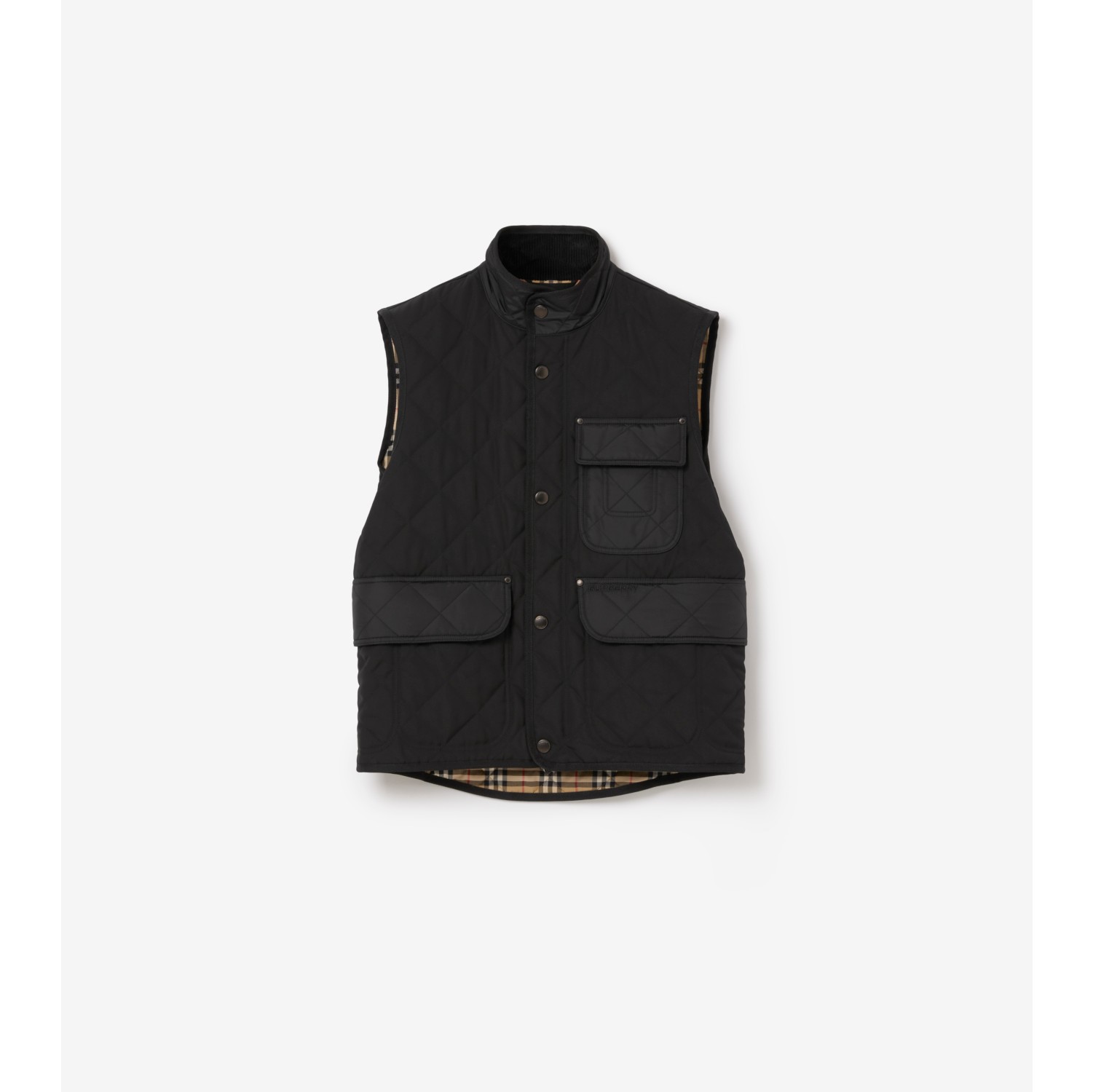 Burberry vest mens black on sale