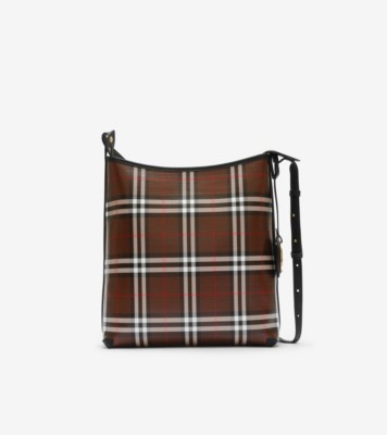 Small Check Shoulder Bag in Chocolate brown - Women | Burberry® Official