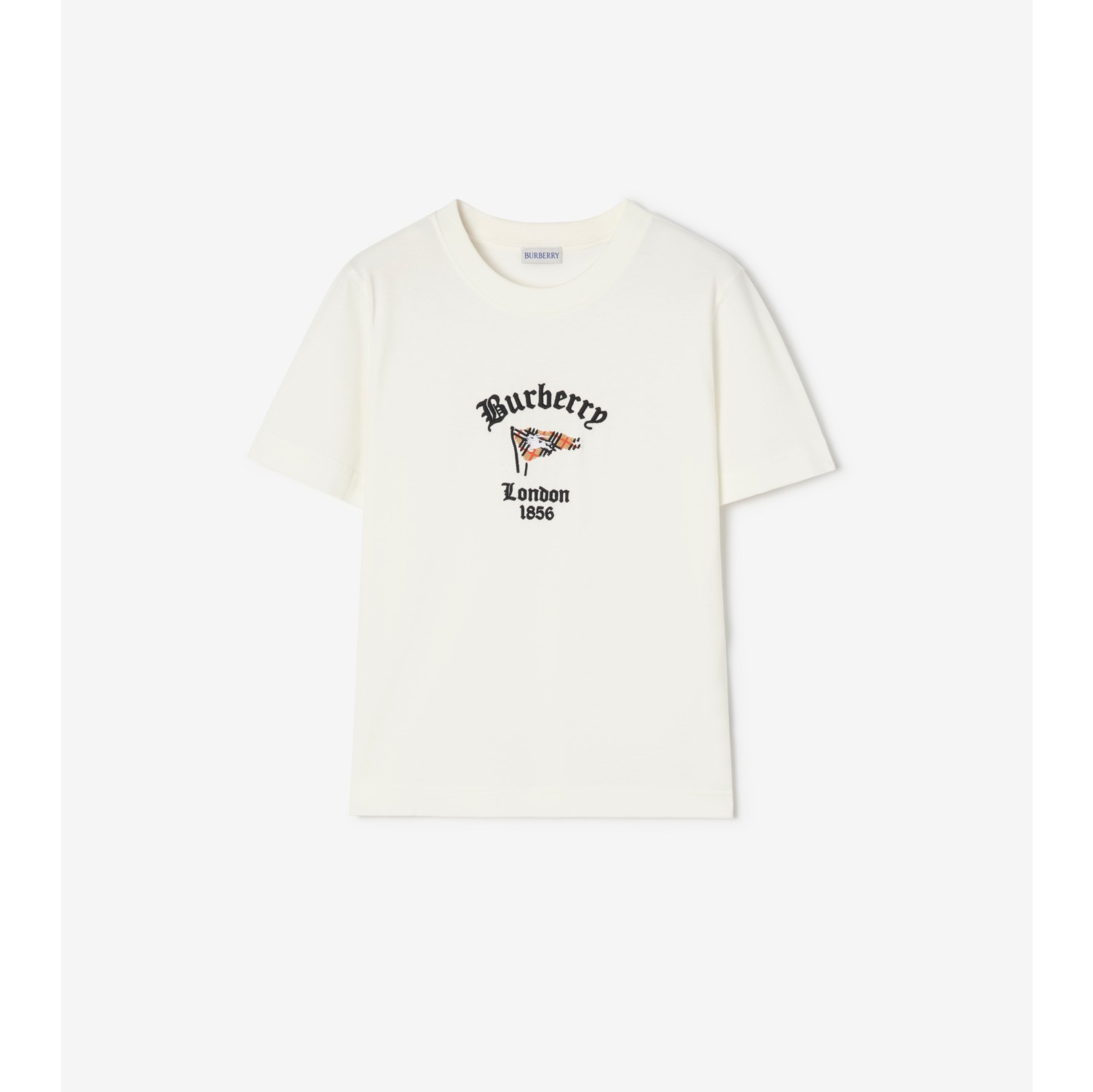 Baumwoll-T-Shirt mit Flagge in Check