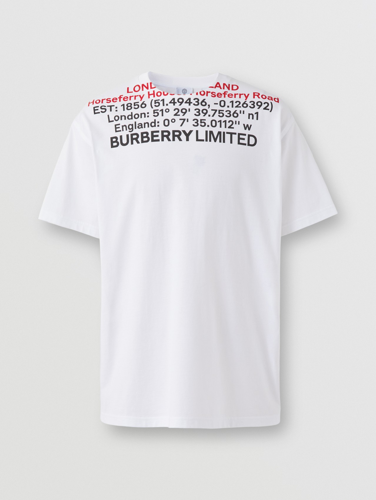 Oversize-T-Shirt aus Baumwolle mit Destinations-Aufdruck (Weiß)