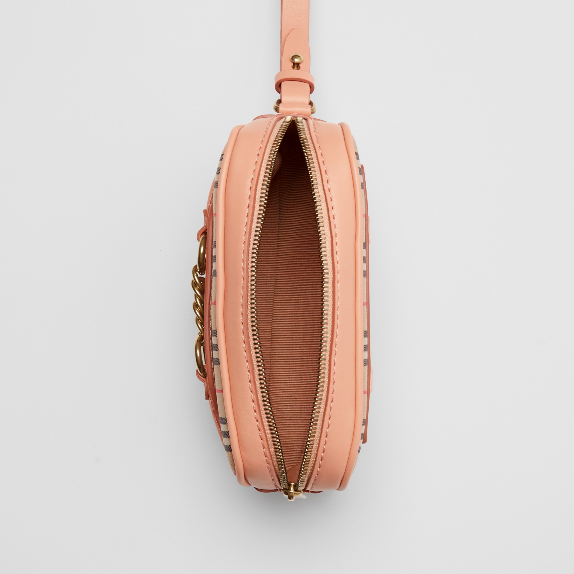 The 1983 Check Link Bum Bag with Leather Trim in Peach - Women ...