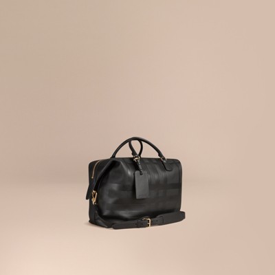 Check Embossed Leather Holdall | Burberry
